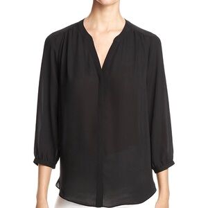 NYDJ. Black three-quarter sleeve blouse. Size L.